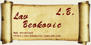 Lav Beoković vizit kartica